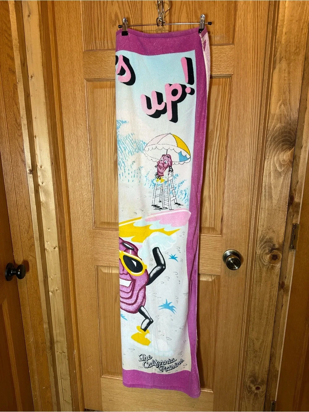 Vintage 1987 California Raisins Surfs Up! Cotton Beach Towel Rare